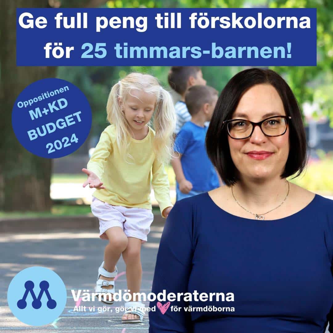 Ge full peng till förskolorna för 25 timmars-barnen!